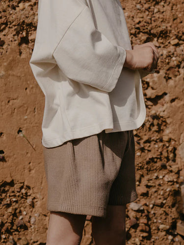 The Simple Folk Ribbed Shorts, Mushroom